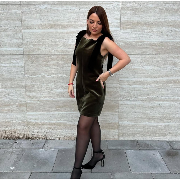 ZARA Short Velvet Mini Dress w/ Shoulder Ties | Black | Sizes M & L - Picture 13 of 16